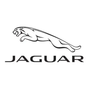 A black and white image of the jaguar logo.