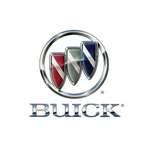 A buick logo is shown on the side of a car.