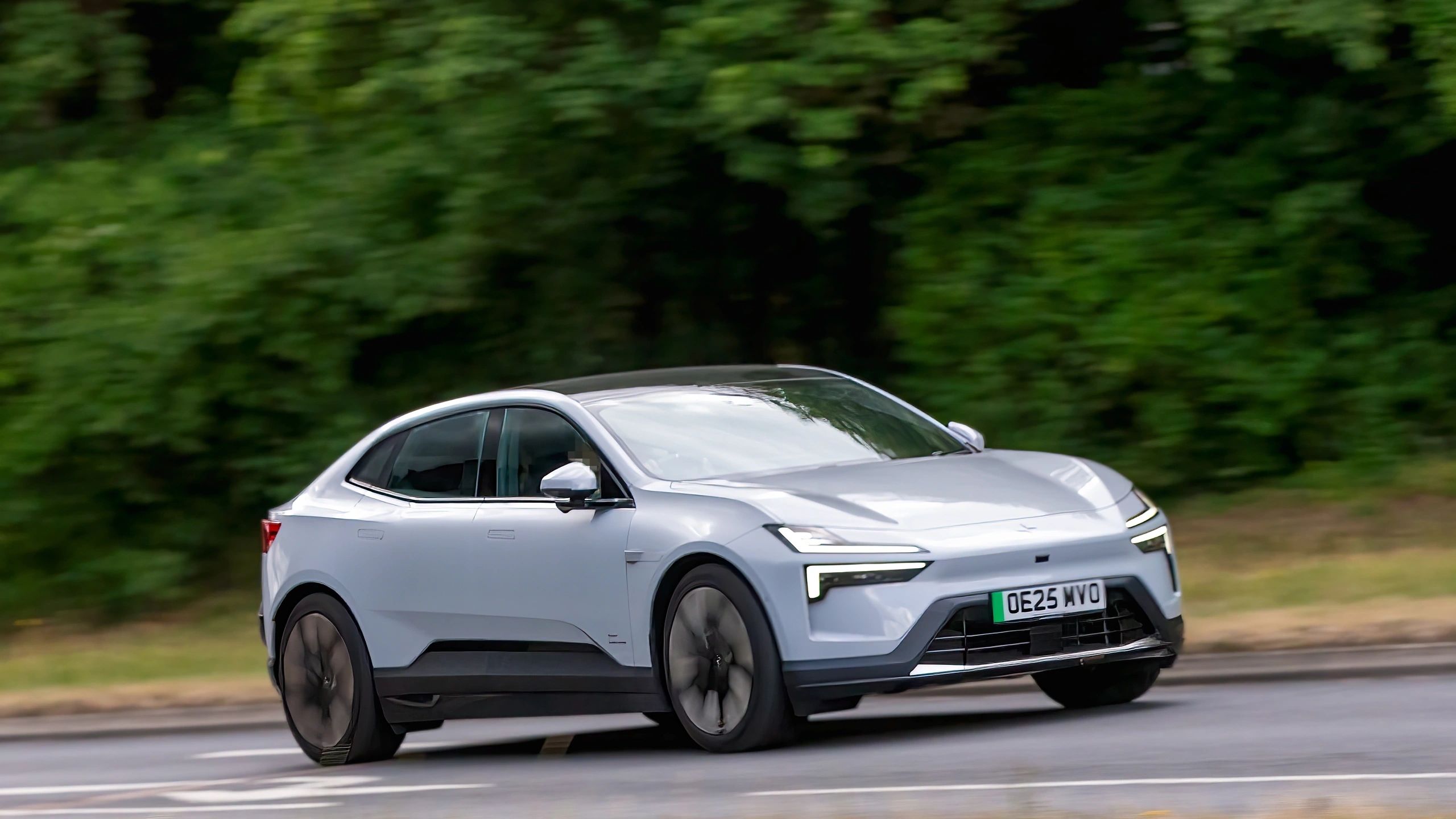 Milton Keynes,Bucks,UK - July 17th 2025: 2025 Polestar 4 electric car driving on a British road